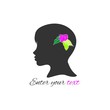 Profile of woman with stylized flowers