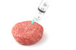 injection of drugs in an hamburgert isolated on white