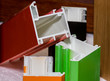 Colorised fiberglass profile samples for windows
