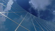 Curved Office Building and Time Lapse Clouds