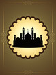 Artistic religious eid background with mosque.