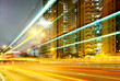 Photo: Traffic tail in a city with residentail building Traffic tail in a city with residentail building