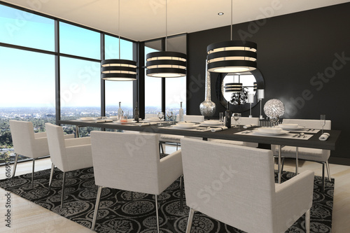 Illustration: Modern Design Dining Room | Living Room Interior Modern Design Dining Room | Living Room Interior