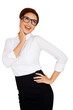 Photo: Laughing businesswoman in glasses Laughing businesswoman in glasses