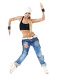 young and beautiful dancer posing in studio