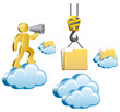 Human and clouds