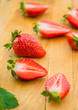 strawberry on wooden table