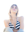 fashion model posing on the beach