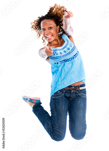 Photo: Fun woman jumping Fun woman jumping