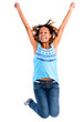 Happy woman jumping