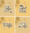 Vector: Four banner for coffee breaks Four banner for coffee breaks