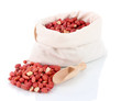 Peanuts in sack isolated on white