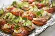 Appetizers on a plate at buffet