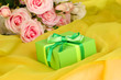 Beautiful Gift On Flowers Back...