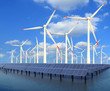 solar energy panels and wind turbine