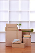 Moving boxes in empty room