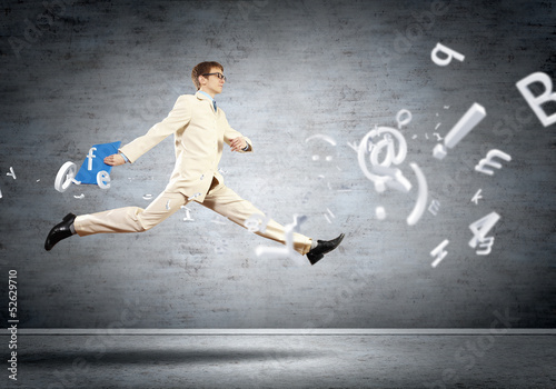 Photo: Image of running businessman Image of running businessman