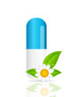 Herbal pill Environment background vector illustration