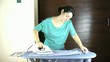 Woman tired of ironing
