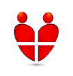 Medical heart teamwork logo vector