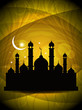 religious vector eid background with mosque.
