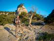 Male hiker trekking