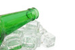 beer bottle and ice with clipping path