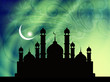 Artistic religious eid background with mosque.