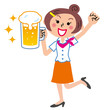 canvas print picture - ビール　乾杯　女性