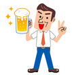 canvas print picture - ビール　乾杯　男性