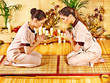 Foto: Women at bamboo spa . Women at bamboo spa .