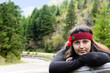 Photo: Portrait of a pretty young woman in a forest Portrait of a pretty young woman in a forest