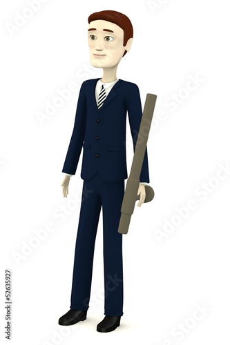 Illustration: 3d render of cartoon character with tonfa 3d render of cartoon character with tonfa