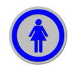 sign shows the way to  restroom