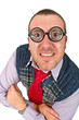 Photo: Funny nerd, isolated on white background Funny nerd, isolated on white background