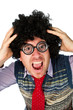 Photo: Funny nerd, isolated on white background Funny nerd, isolated on white background