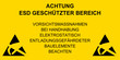 Schild - ACHTUNG ESD GESCHÜTZTER BEREICH