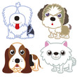 cartoon dog set.
