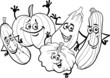 cucurbit vegetables for coloring book