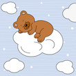 Bear on Cloud  Baby boy arrival announcement card