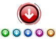 arrow vector glossy web icons set on white background
