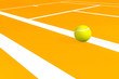 Balle de tennis sur Terre Battue