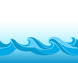 Vector: Stylized waves on a blue background Stylized waves on a blue background