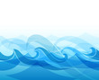 Vector: Blue background with stylized waves Blue background with stylized waves