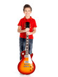 Portrait of young boy with a electric guitar