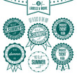 Set of summer events related vintage labels
