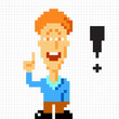 Funny pixel persons have an idea