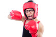 Funny boxer isolated on the white background