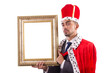 King with picture frame on white