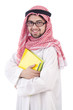 Youn arab student isolated on white